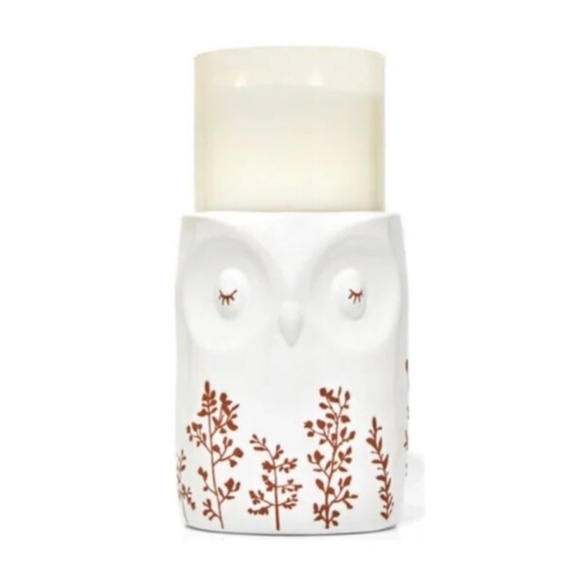 Bath and Body Works White Owl Pedestal 3-Wick Candle Holder - Picture 2 of 6
